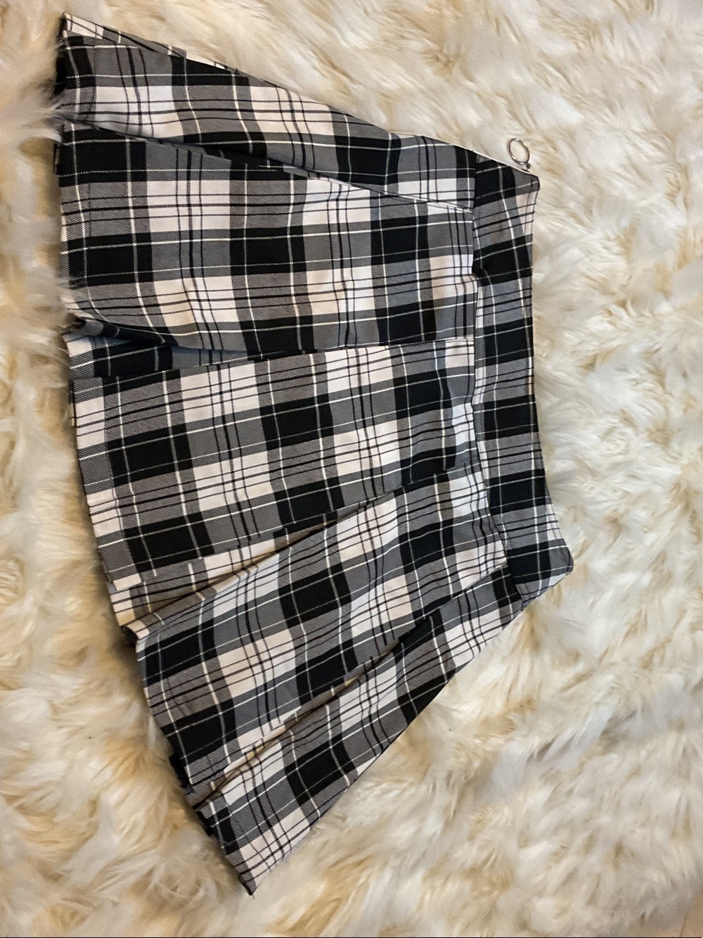 Jolt Black & White Plaid Circle Skater Skirt